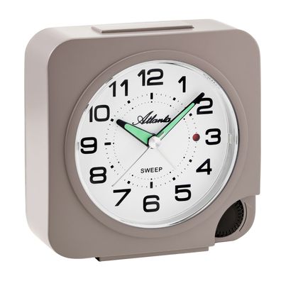 Atlanta Quarzwecker Tischuhr mit Leisegang Taupe 2171/3