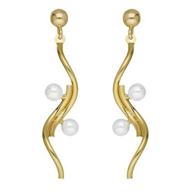 Victoria Cruz Schmuck Damen-Ohrringe Milan Goldfarben mit Perlen A4765-00DT