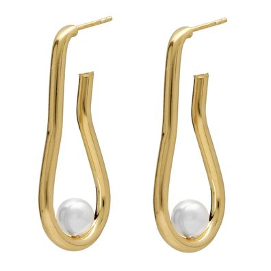 Victoria Cruz Schmuck Damen-Ohrringe Ohrhänger Milan Goldfarben mit Perlen A4773-00D