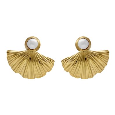 Victoria Cruz Schmuck Damen-Ohrstecker Tokyo Goldfarben Muschel mit Perle A4780-00DT