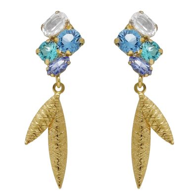 Victoria Cruz Schmuck Damen-Ohrringe Lisbon Goldfarben Blautöne A4790-MDT