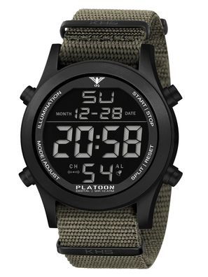 KHS Armbanduhr Platoon Digital Olivgrün/Schwarz PLABSD. NSGO