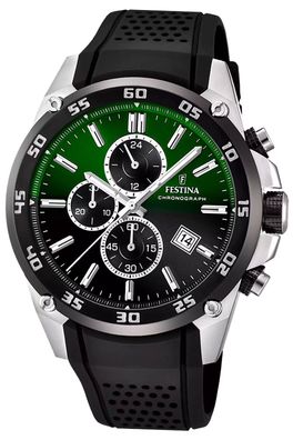 Festina Herrenuhr Chronograph Schwarz/Dunkelgrün F20330/B