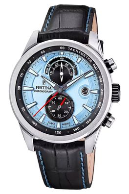 Festina Herren-Armbanduhr Chronograph Schwarz/Hellblau F20695/2