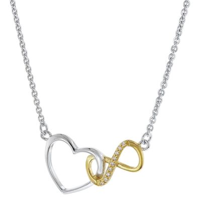 trendor Schmuck Damen-Halskette 925 Silber mit Herz und Unendlichkeitszeichen 68358