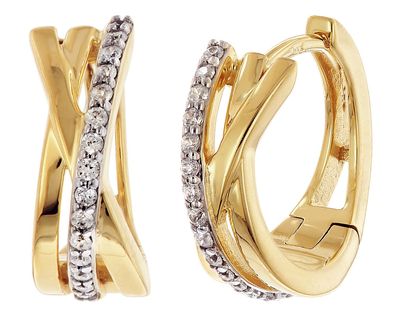 trendor Schmuck Damen-Ohrringe Gold 333/8K Klapp-Creolen 68457