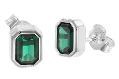 trendor Schmuck Damen-Ohrringe 925 Silber Ohrstecker synth. Turmalin 68496