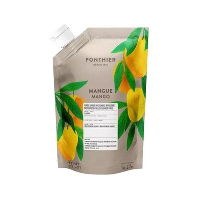 Ponthier Fruchtpüree Mango 1kg aus indischen Alphonso Mangos Exotische-Früchte-Püree