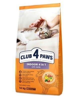 CLUB 4 PAWS KATZE 14 kg INDOOR 4in1 mit Lammfleisch