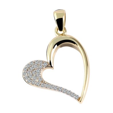 585/14K Gold Herz-Anhänger Kettenanhänger Gelbgold mit Zirkonia 5710003-001