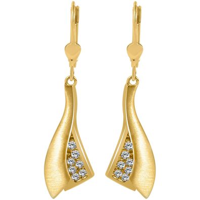 333/8K Gold Ohrringe, Ohrhänger bicolor mit Zirkonia 5500009-001