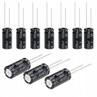 Rosfix Elektrolytkondensator Low ESR 1000uF 25V | 10x20mm Raster 5mm