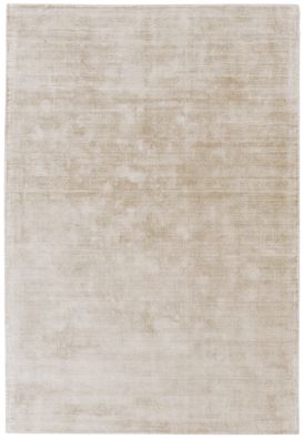Viskose-Teppich BARI handgewebt schlichtes Design Neutraltöne Wohnzimmer