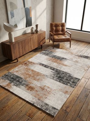 Velours-Kurzflor TIBER-Orte geometrisches Muster texturiert pflegeleicht Wohnzimmer