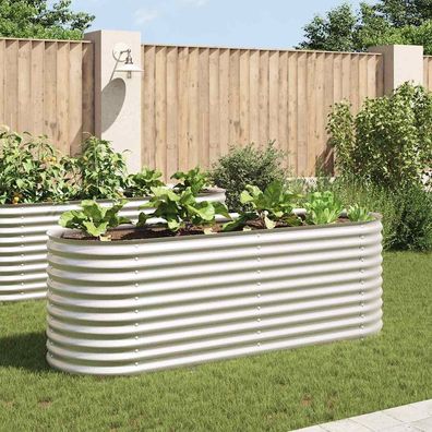 Garten-Hochbeet 240x80x81 cm verzinkter Stahl silber
