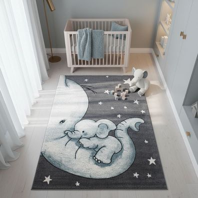 Kinderteppich Elefant-Motiv Spielteppich Kindersicher Robust - TASNA