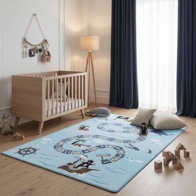 Kinderteppich Piratenwelt Antirutsch Spielteppich - TRAUN