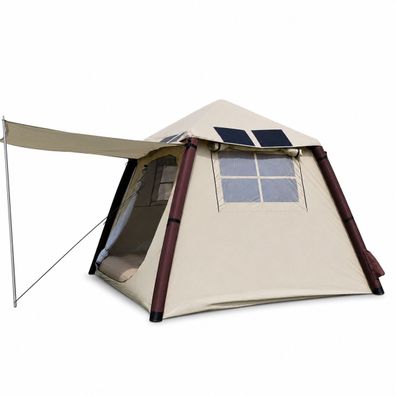 Platinet Solar Campingzelt 2–3 Personen 52 W mit Pumpe und Akku