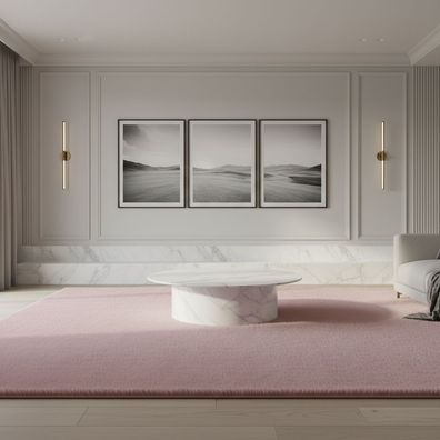 Kurzflorteppich Polyester einfarbig Wohnzimmer waschbar - NECKAR Kadima Design