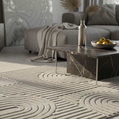 Hochflorteppich Skandi-Boho 3D-Hoch-Tief-Effekt Kuschelig - RIGI
