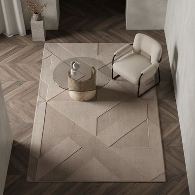 Kurzflorteppich Geometrisch Waschbar Pflegeleicht - Lavaredo