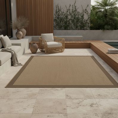 Flachgewebe Teppich Jute-Optik Bordüre Skandinavisch Pflegeleicht - Arlberg
