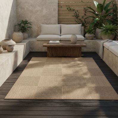Outdoor Teppich Jute-Optik Naturoptik Wetterfest Robust UV-beständig - Arlberg