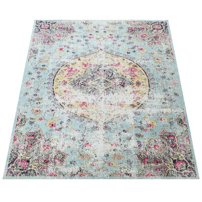 Outdoor Teppich Orient Vintage Flachgewebe Terrasse Balkon wetterfest UV-beständig