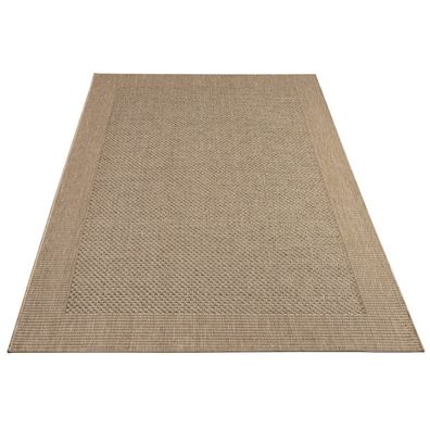 Teppich Kurzflor Unifarben Borduere Sisal-Optik pflegeleicht robust fussbodenheizung