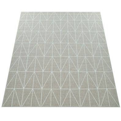 Outdoor Teppich Geometrisch 3D Flachgewebe Terrasse Balkon wetterfest UV-beständig