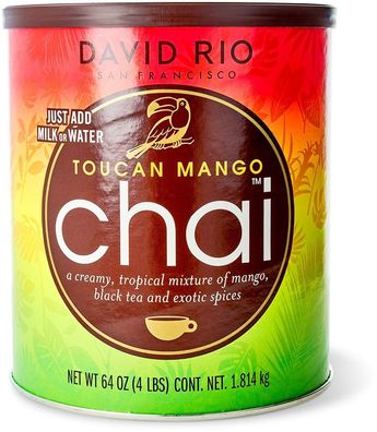 25,63 €/kg - David Rio Chai Toucan Mango Tea 1814g. große Dose GASTRO Chai