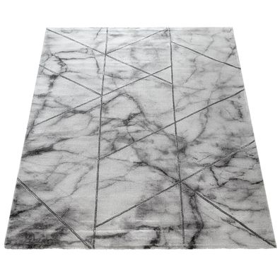 Teppich Kurzflor Marmoroptik Flur Wohnzimmer schmutzabweisend pflegeleicht modern