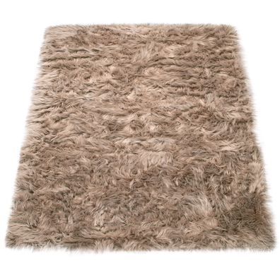 Hochflorteppich Shaggy Polyester einfarbig Wohnzimmer - Kadima Design