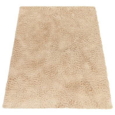 Hochflor Polyester Teppich Shaggy waschbar Unifarben Schlafzimmer - Kadima Design