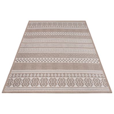 Kurzflorteppich Flachgewebe Streifen Boho skandinavisch Wohnzimmer Küche
