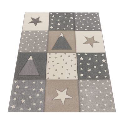 Kinderteppich Patchwork Kinderzimmer Spielteppich strapazierfähig schmutzabweisend