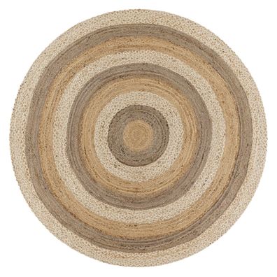 Juteteppich Boho rund Naturfaser Wohnzimmer Schlafzimmer Flur Arbeitszimmer