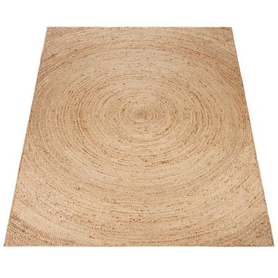 Juteteppich Boho rechteckig wendbar Naturfaser Wohnzimmer Schlafzimmer Natur