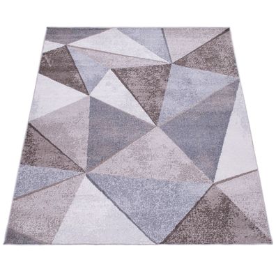 Kurzflorteppich Geometrisch Used-Optik Wohnzimmer strapazierfähig pflegeleicht robust
