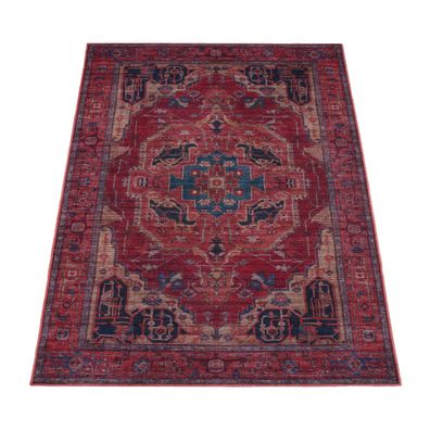Orientteppich waschbar Läufer orientalisch Rot Wohnzimmer schmutzabweisend