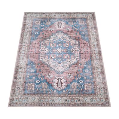 Orientteppich waschbar Vintage orientalisch Beige Flur schmutzabweisend