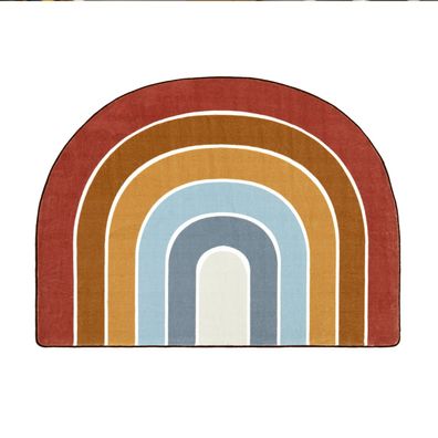 Kinderteppich Kurzflor Regenbogen Kindermotiv Spielteppich pflegeleicht Kinderzimmer