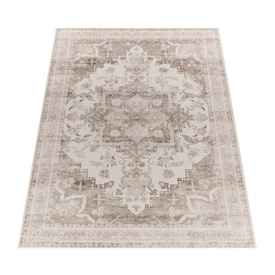 Orientteppich Kurzflor waschbar Vintage orientalisch Wohnzimmer schmutzabweisend
