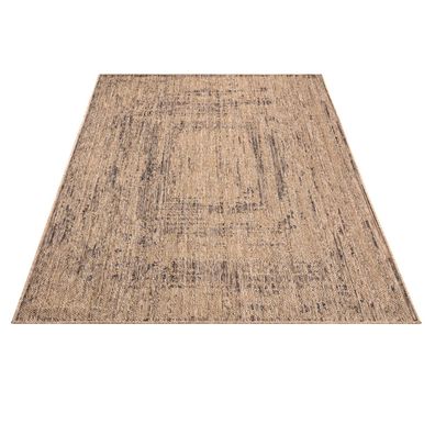 Flachgewebe Teppich meliert Beige Esszimmer Flur schmutzabweisend robust