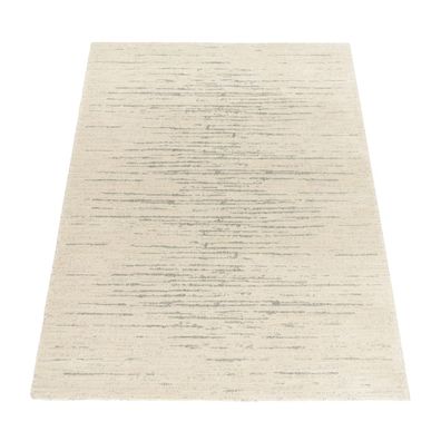 Teppich Kurzflor meliert Creme Wohnzimmer schmutzabweisend fußbodenheizungsgeeignet