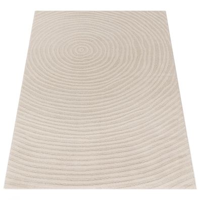 Teppich Kurzflor Unifarben Wohnzimmer fussbodenheizung pflegeleicht Creme