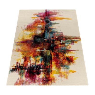 Teppich Kurzflor Abstrakt modern Wohnzimmer Flur strapazierfähig pflegeleicht Design