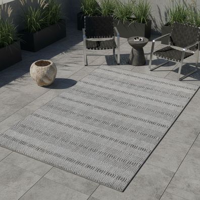 Outdoor-Teppich Kurzflor Boho Modern Robust UV-beständig Wetterfest - LIRIA