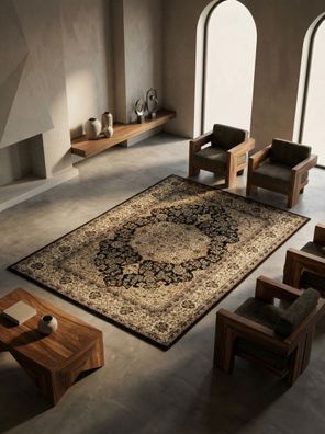Kurzflorteppich Orientalisch Pflegeleicht Waschbar Robust Saugroboter - Geisler