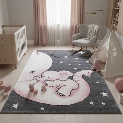 Kinderteppich Elefant Motiv Niedlich Verspielt Pflegeleicht Robust 13mm - TASNA